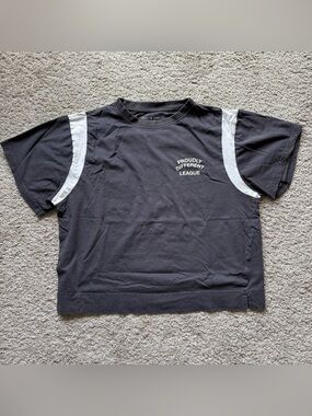 Peau De Loup Black Tee with White Accents